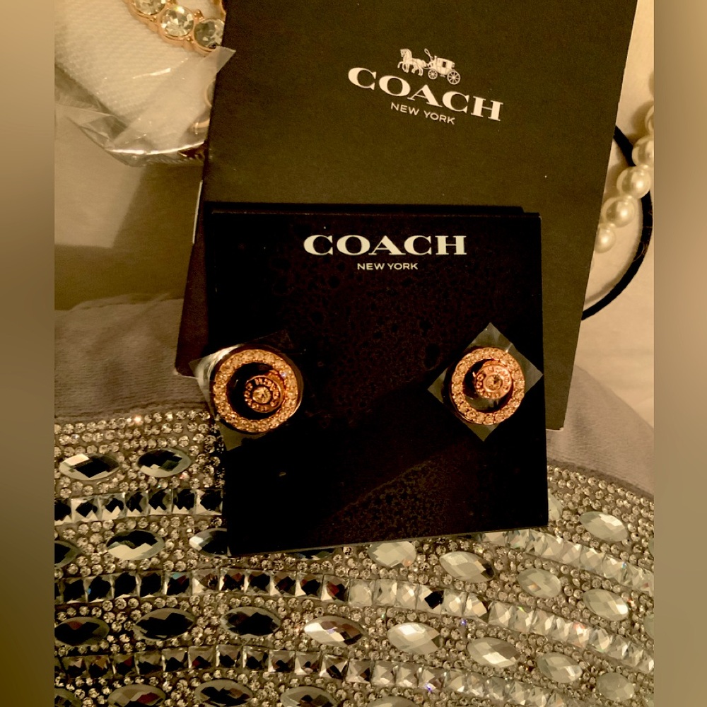 Coach Rose Gold Earrings beautiful